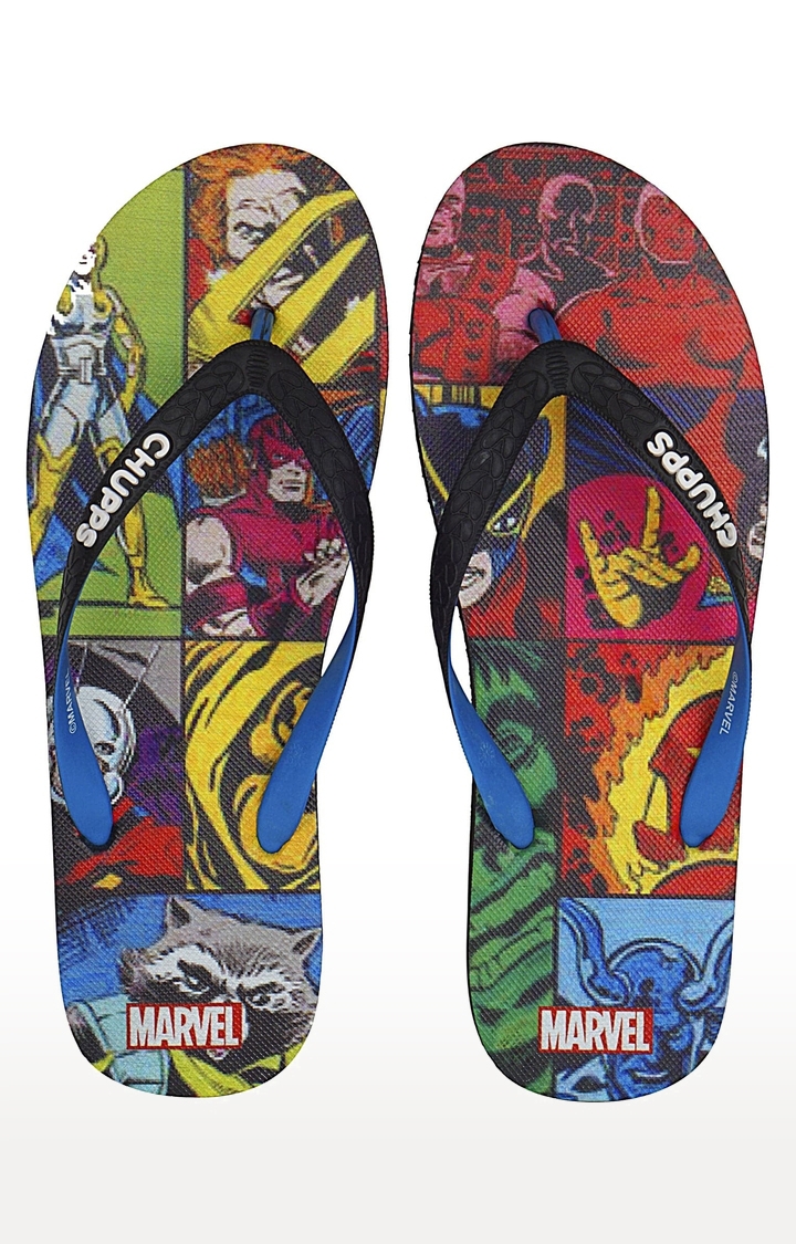 Men's Multicolor Marvel Vintage Natural Rubber Slippers