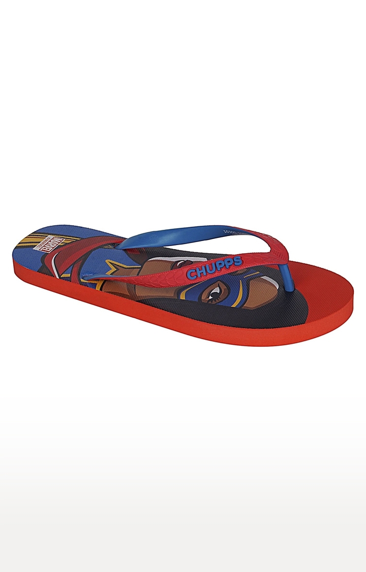 Women's Red Ms Marvel Natural Rubber Slippers