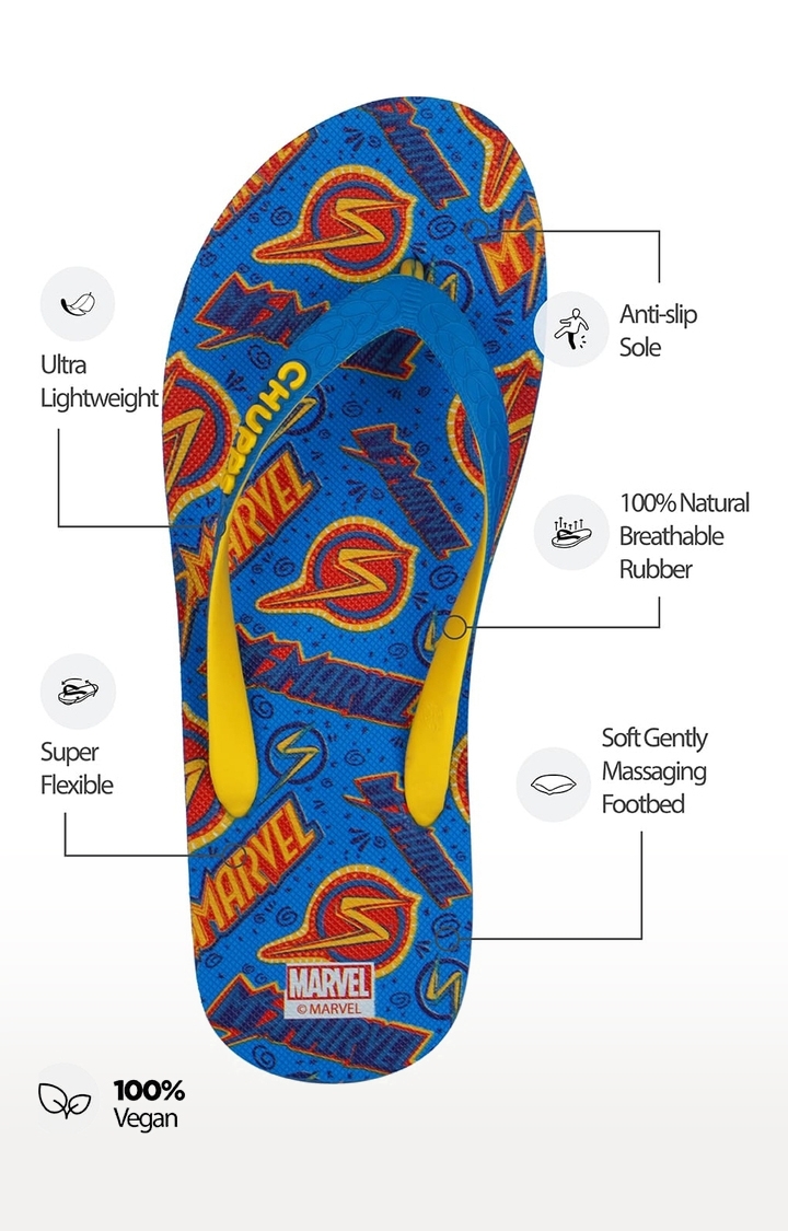 Chupps | Women's Blue Ms Marvel Natural Rubber Slippers 4