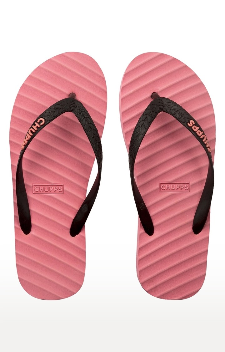 Women's Pink Banana Leaf Natural Rubber Slippers