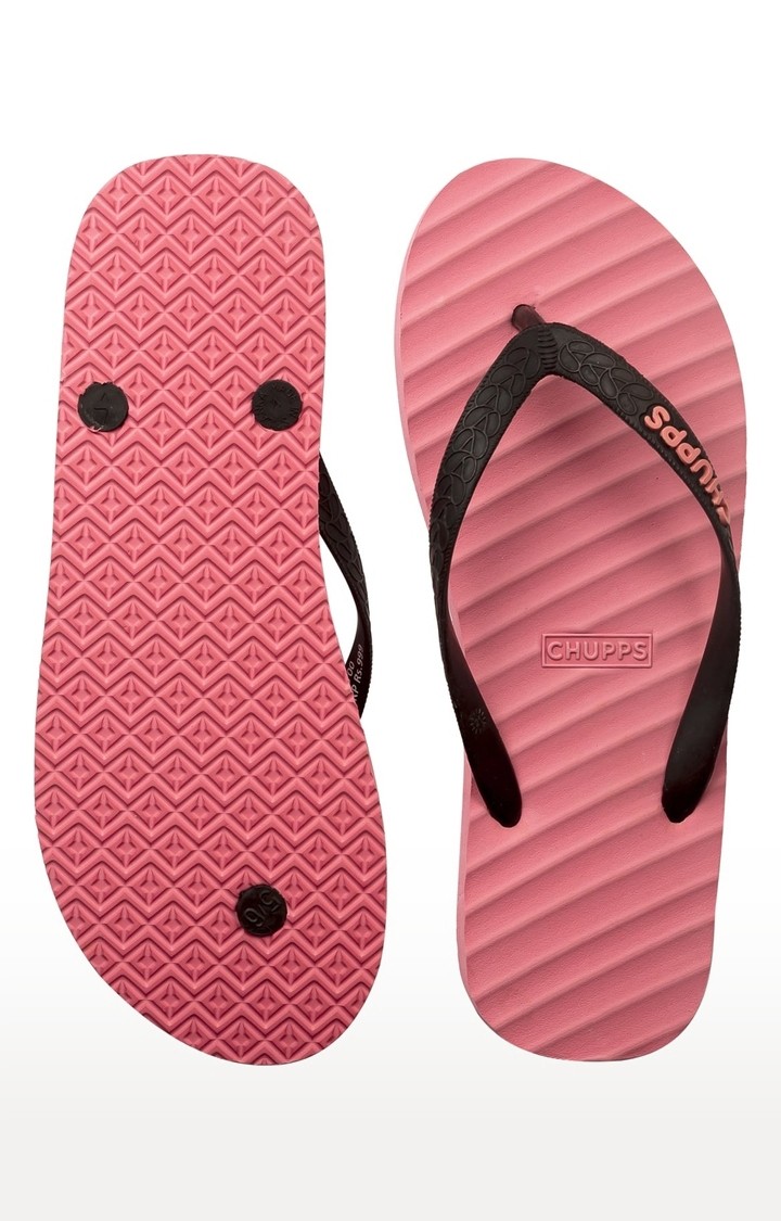 Women's Pink Banana Leaf Natural Rubber Slippers