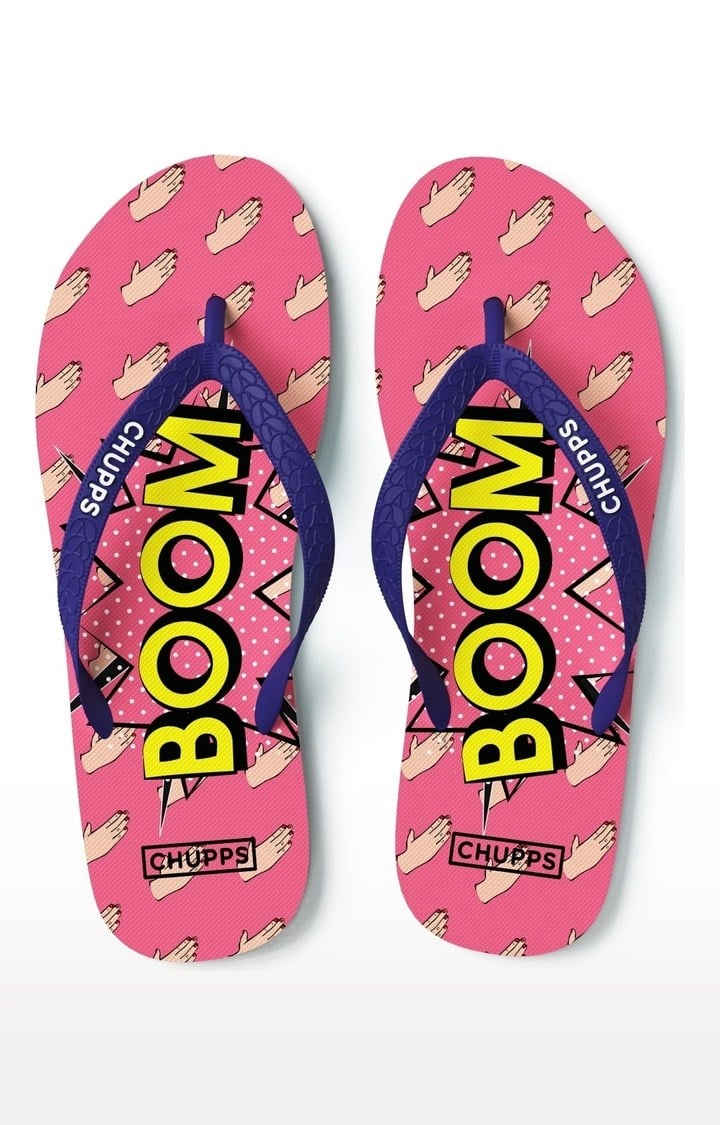 Women's Pink Mummy Ka Pyaar Natural Rubber Slippers