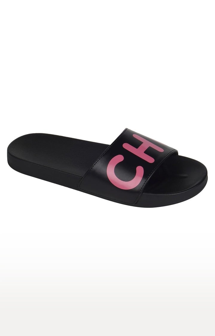 Black and sales pink sliders