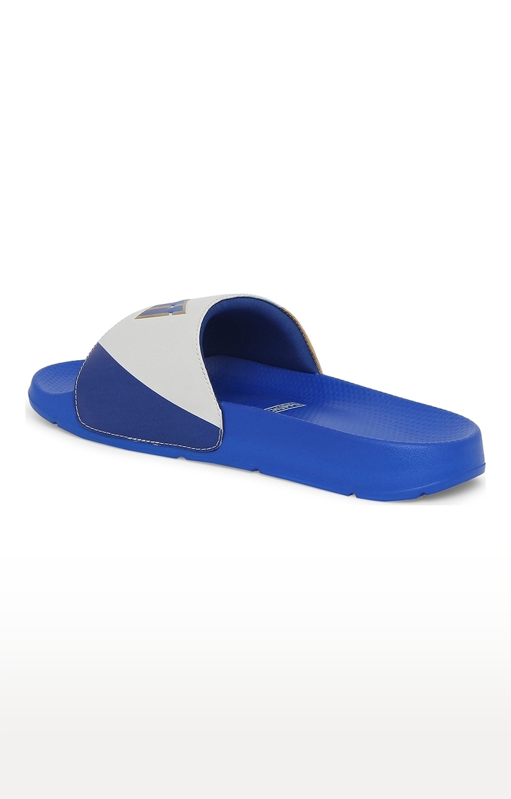 Chupps | Men's Blue & White Mi: Official Slider Flip Flops 3