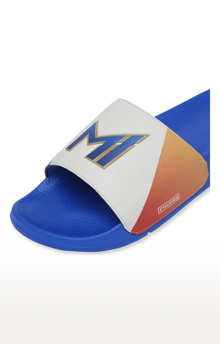 Chupps | Men's Blue & White Mi: Official Slider Flip Flops 6