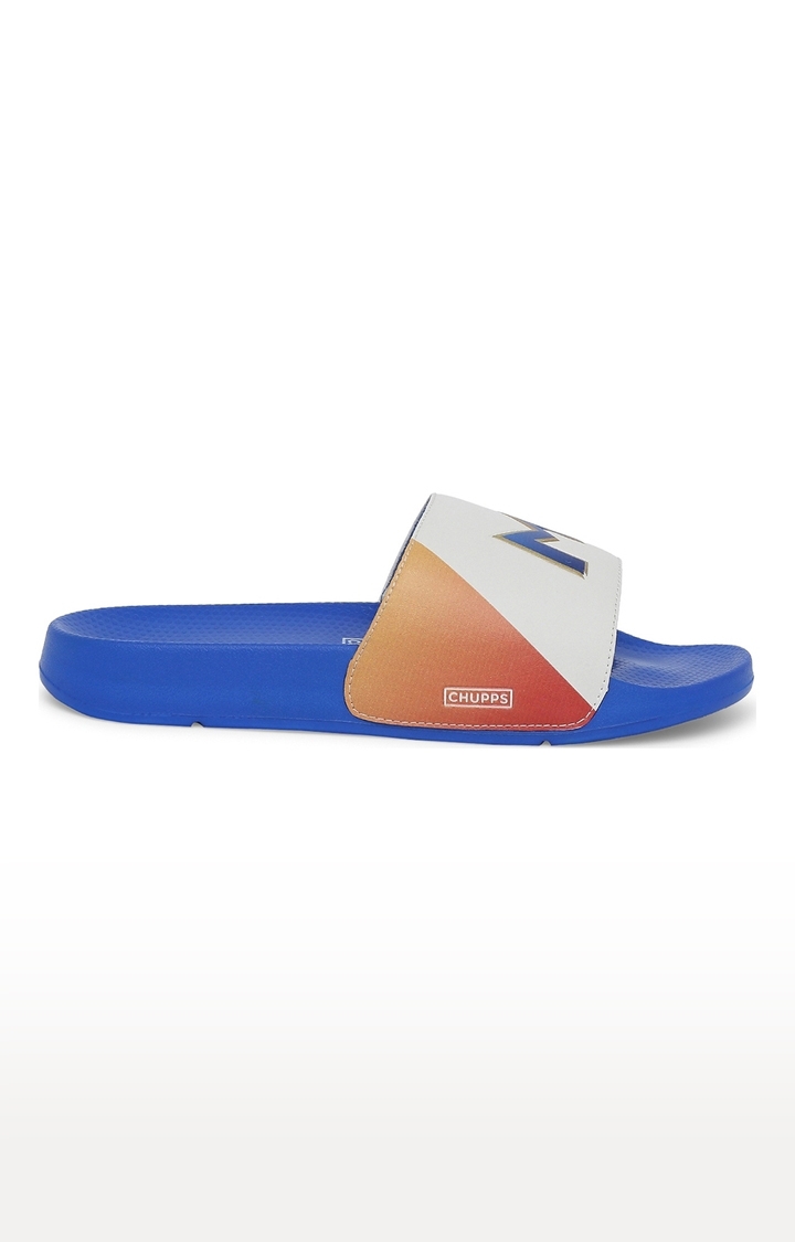Chupps | Men's Blue & White Mi: Official Slider Flip Flops 2