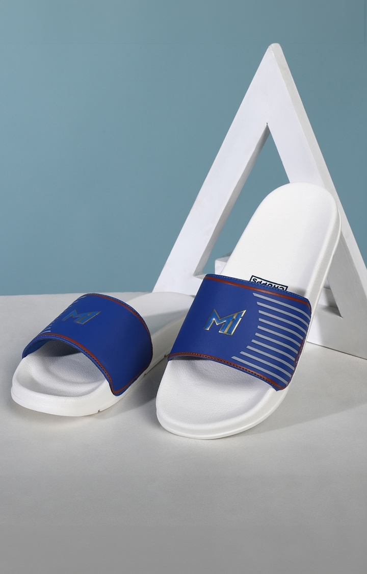 Chupps | Men's Blue & White Mi: Official Slider Flip Flops