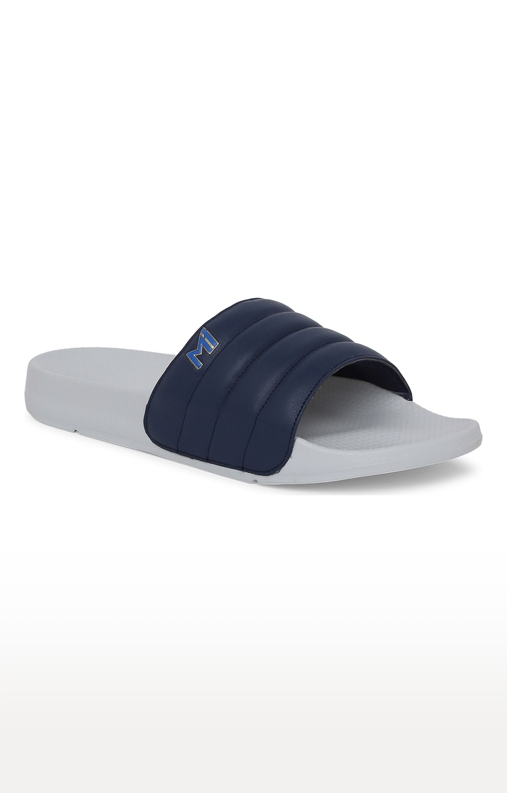 Chupps | Men's Blue & White Mi: Official Slider Flip Flops 1