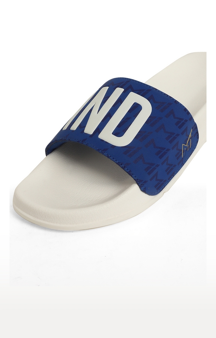 Chupps | Women's White & Blue Mi: Official Slider Flip Flops 4