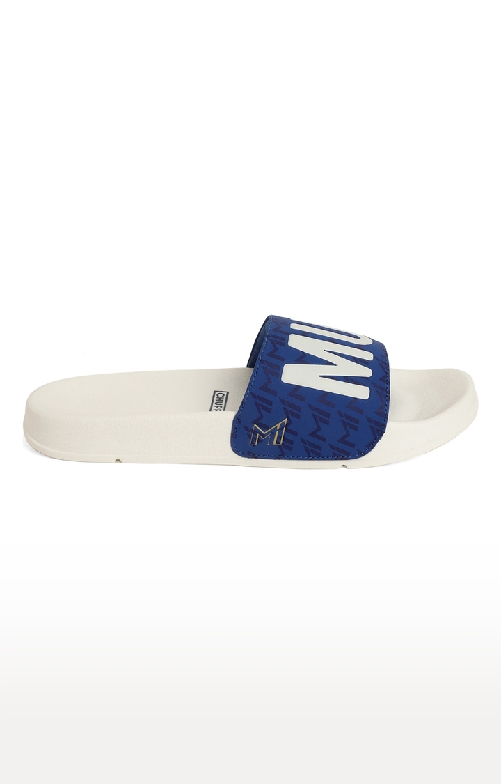 Chupps | Women's White & Blue Mi: Official Slider Flip Flops 1