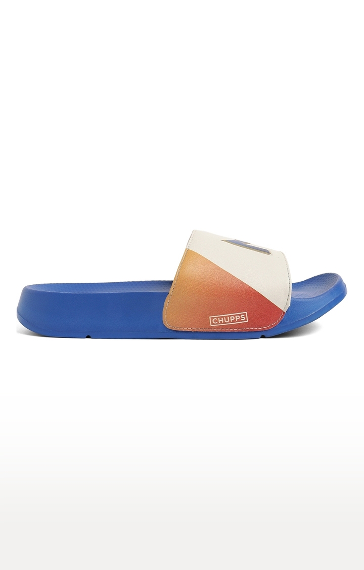 Chupps | Women's Blue & White Mi: Official Slider Flip Flops 2