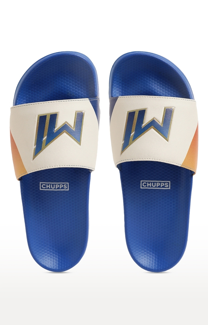 Chupps | Women's Blue & White Mi: Official Slider Flip Flops 4