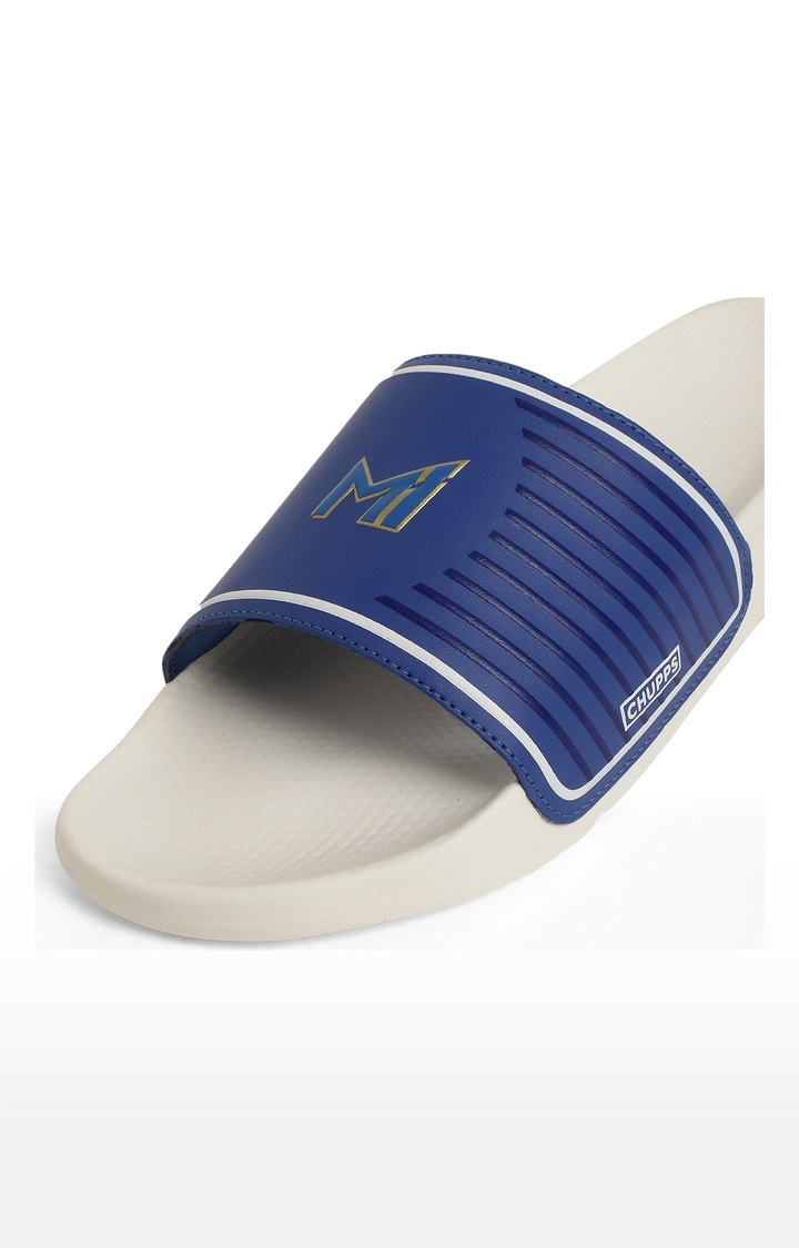 Chupps | Women's Blue & White Mi: Official Slider Flip Flops 5