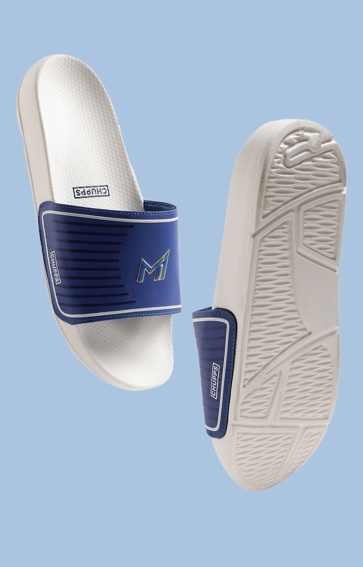 Chupps | Women's Blue & White Mi: Official Slider Flip Flops 6