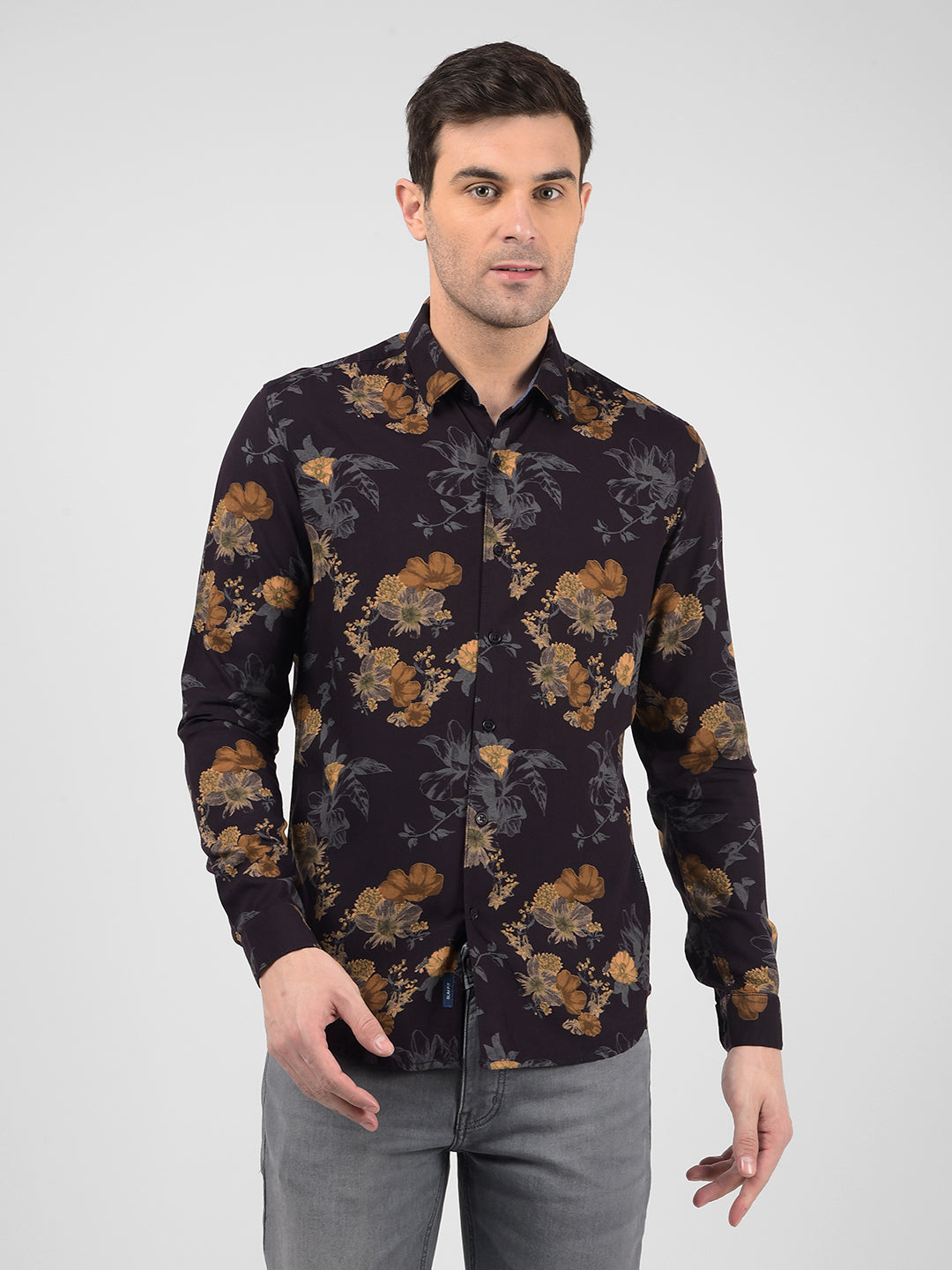 NUMERO UNO MENS CASUAL SHIRT F/S NMSHFA3863 DARK PURPLE