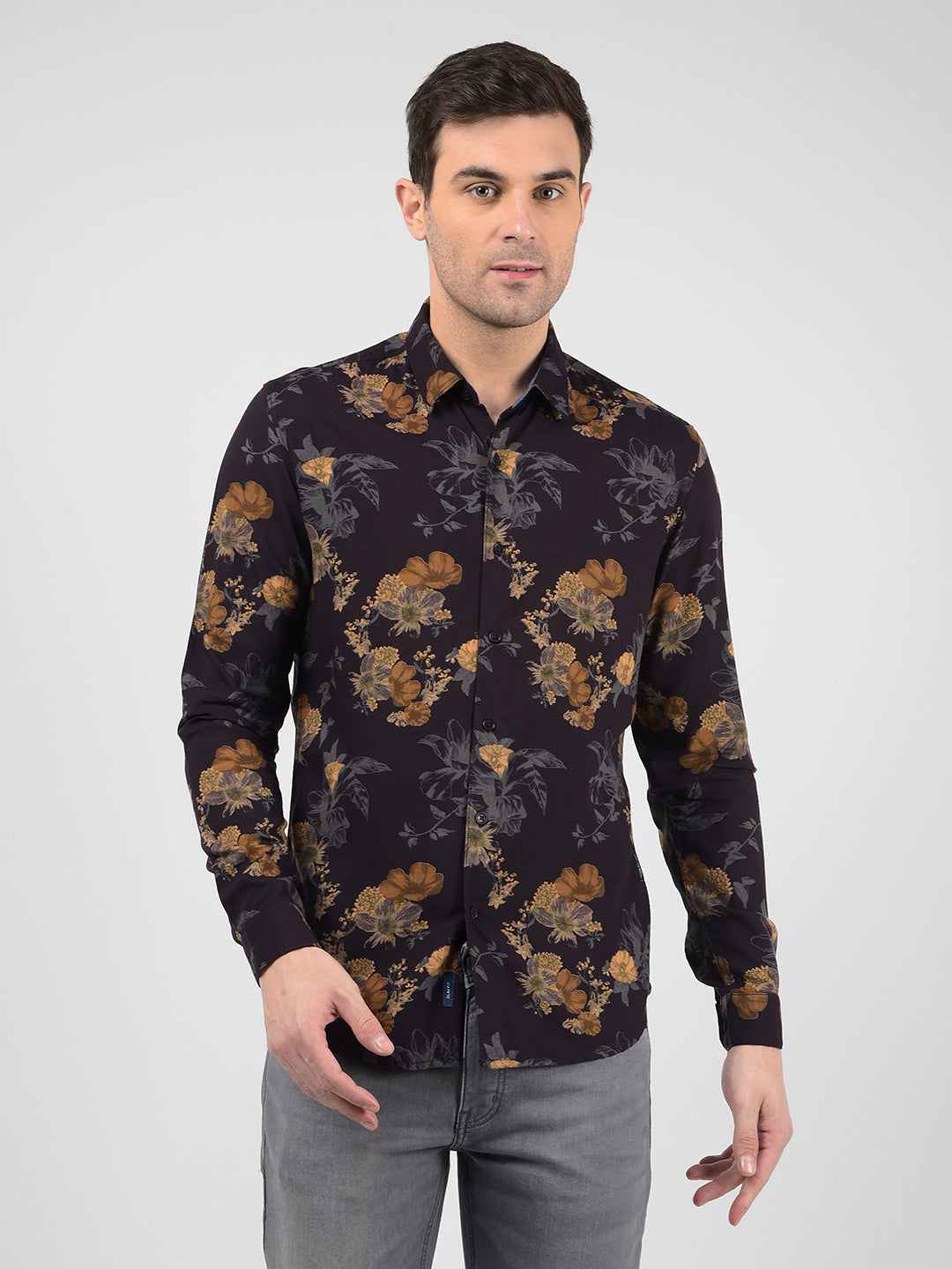 NUMERO UNO MENS CASUAL SHIRT F/S NMSHFA3863 DARK PURPLE
