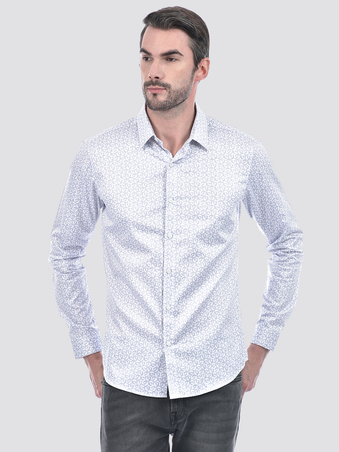 NUMERO UNO MENS CASUAL SHIRT F/S NMSHFA4017 GREY