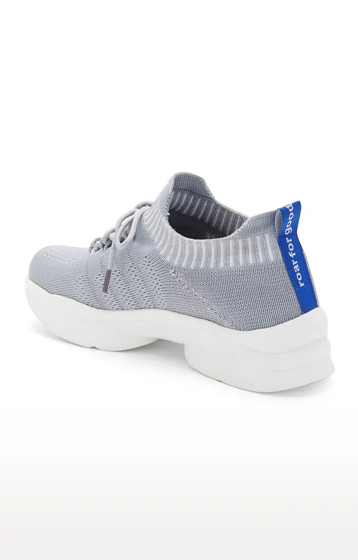 GlideFlex Women's Activewear Grey Casual Lace-ups Shoes