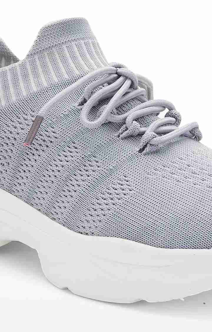 GlideFlex Women's Activewear Grey Casual Lace-ups Shoes