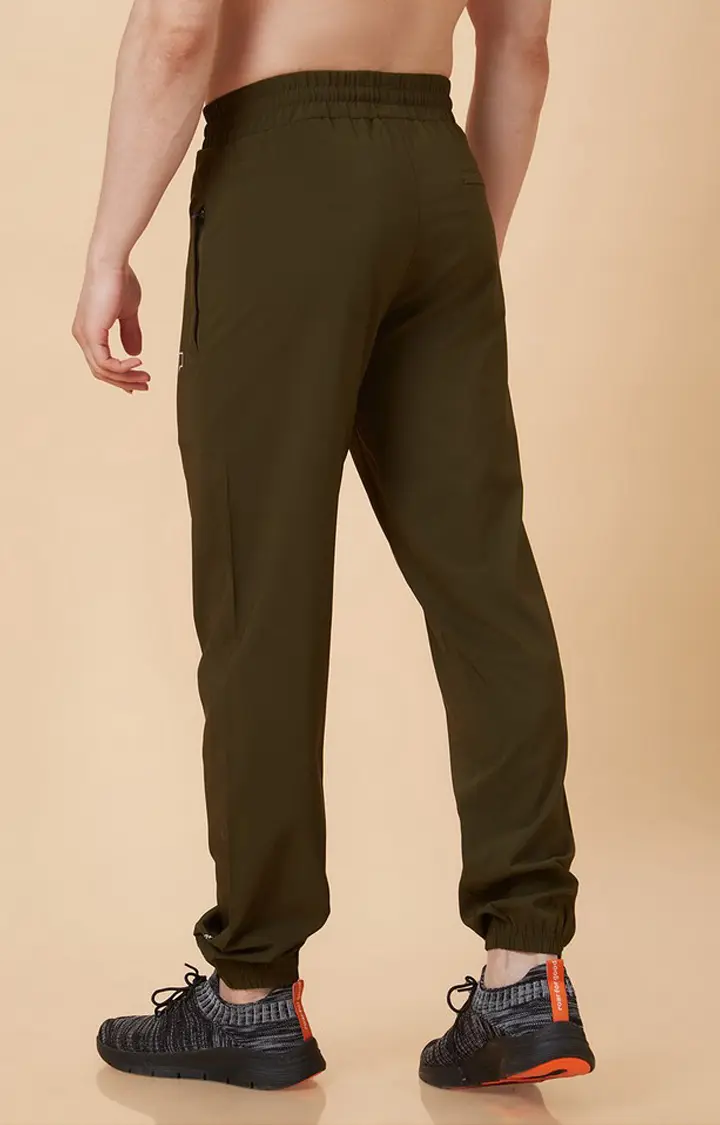 Men's Regular Fit Olive Green Joggers