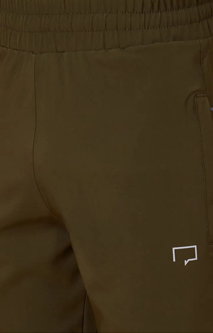 Men's Regular Fit Olive Green Joggers