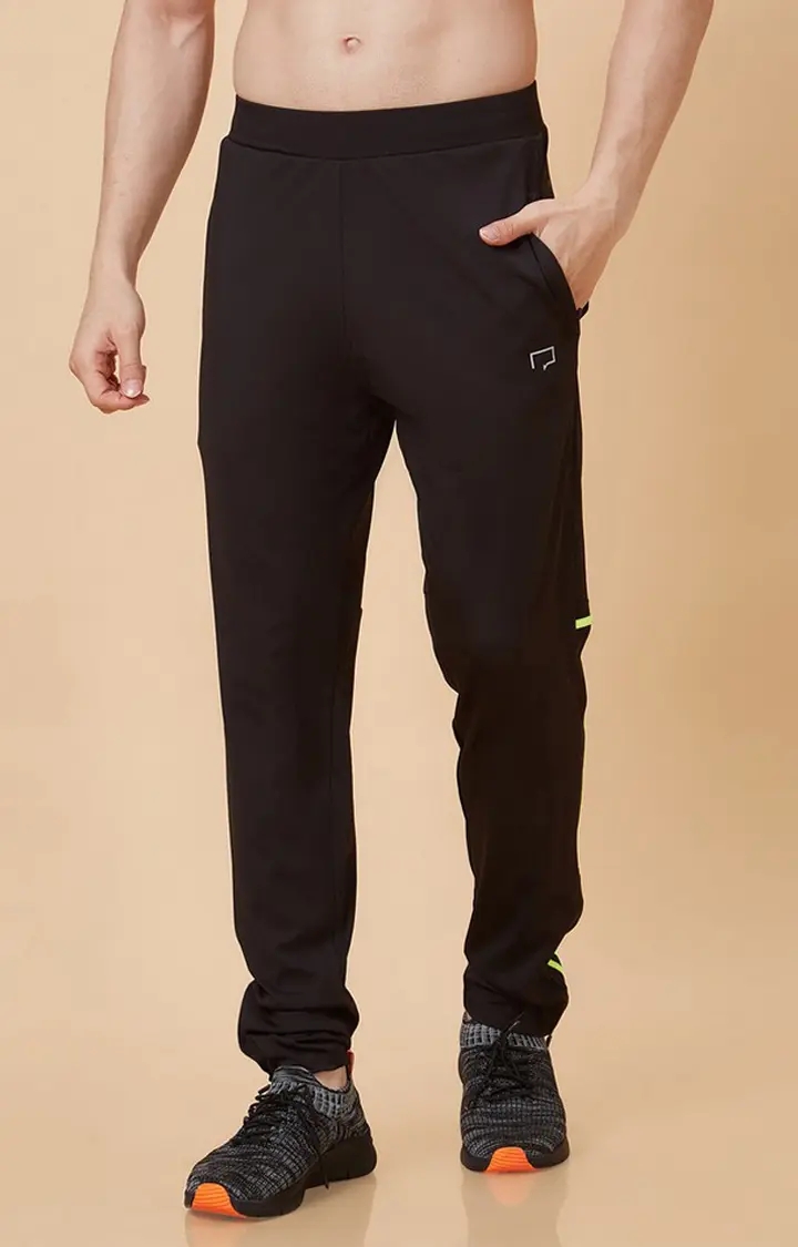 Men's Regular Fit Black Track Pants