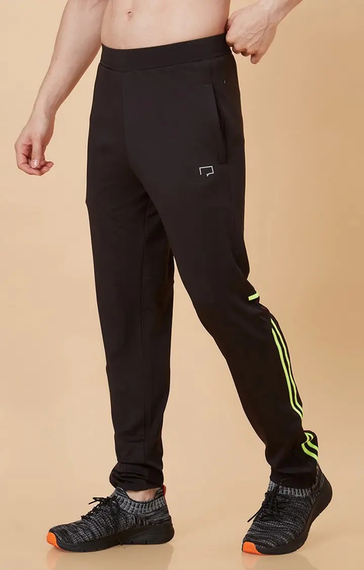 roar for good | Men's Regular Fit Black Track Pants 3