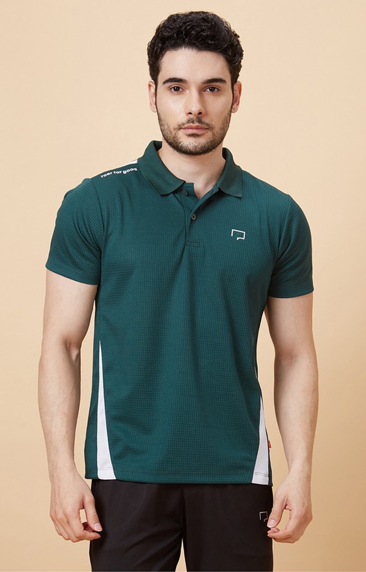 roar for good | Men's Polo Green Activewear Olive Green Polo Tshirt