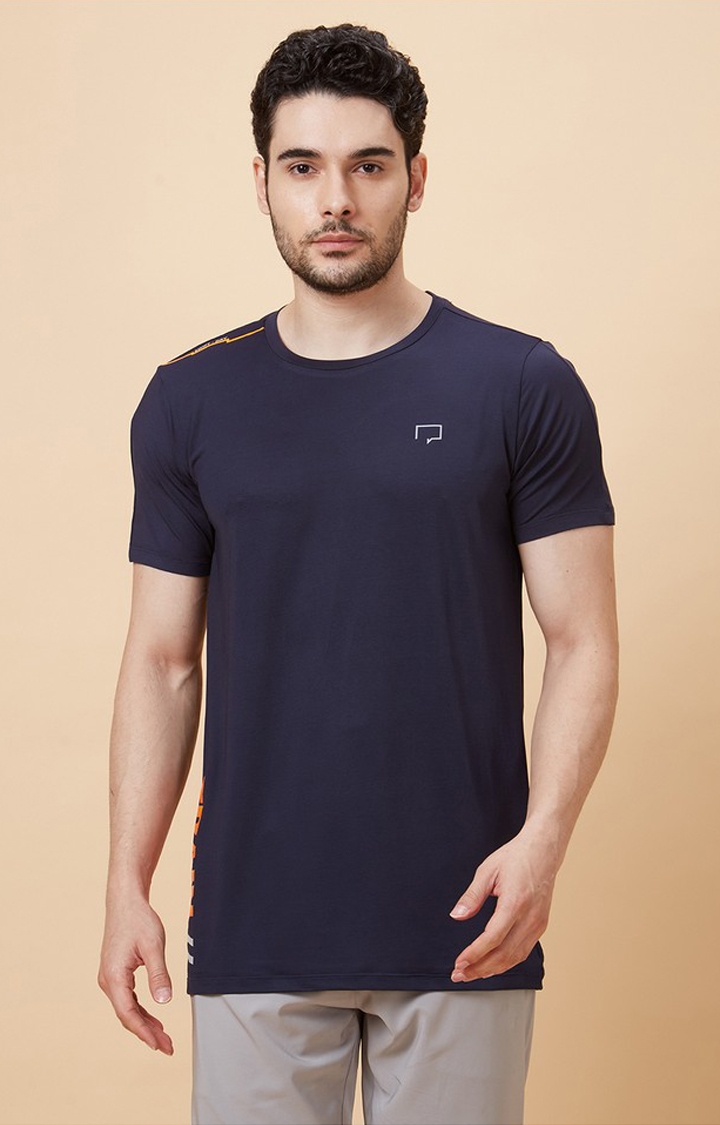 Men's Rapid Dry Navy Blue Activewear T-Shirts