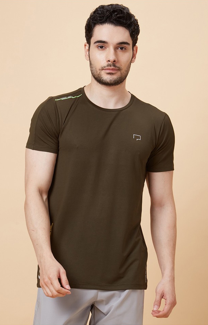 Men's Rapid Dry Olive Green Activewear T-Shirts