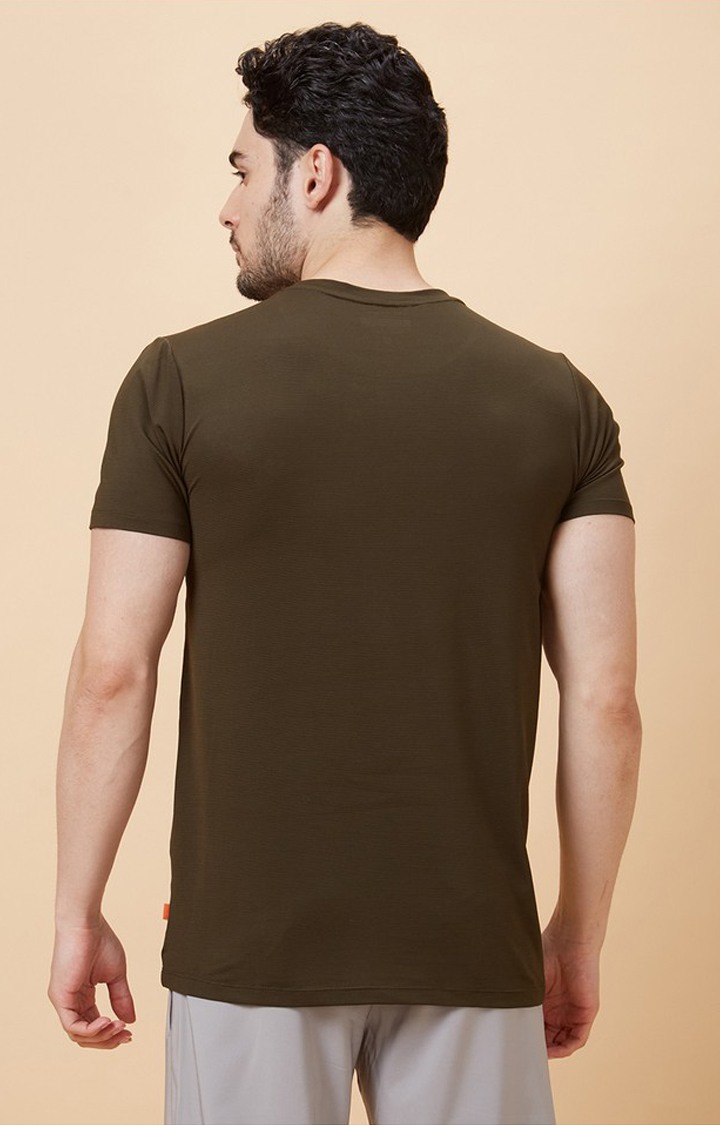 Men's Rapid Dry Olive Green Activewear T-Shirts