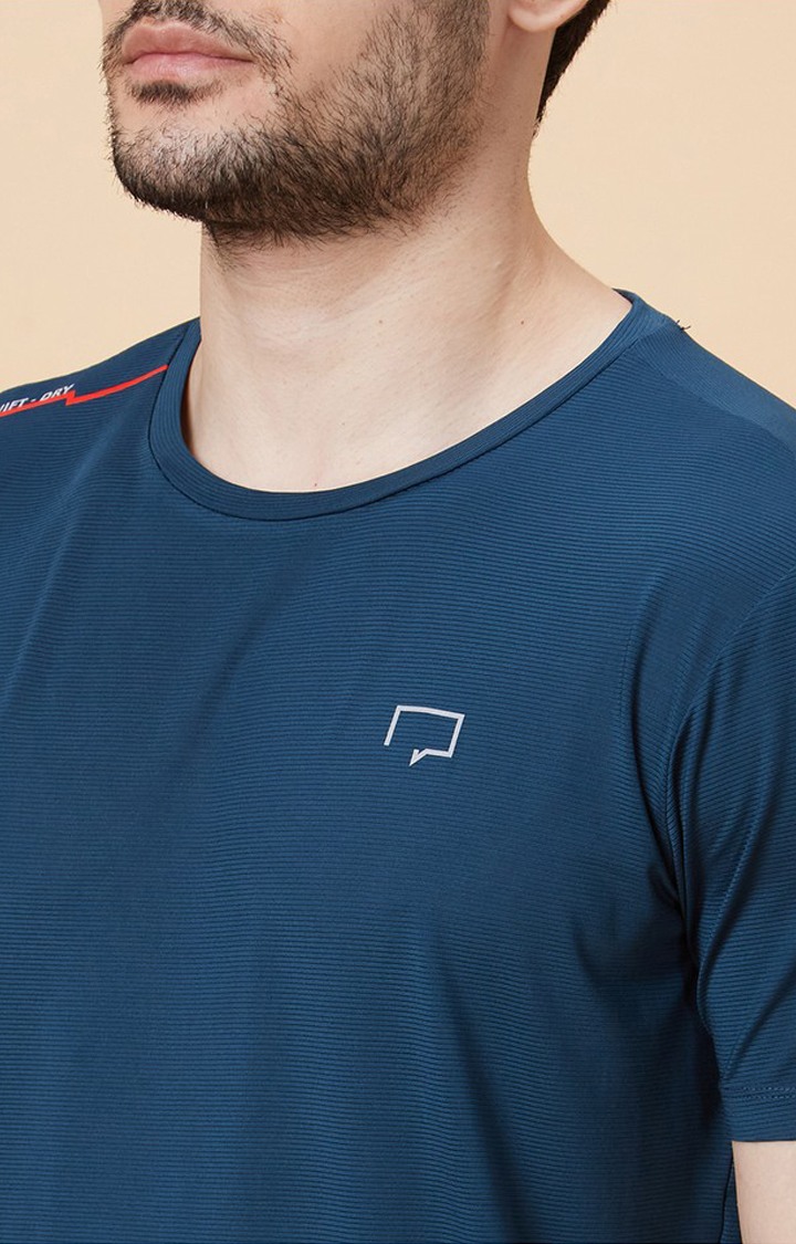 Men's Casual Teal Dry Activewear T-Shirts