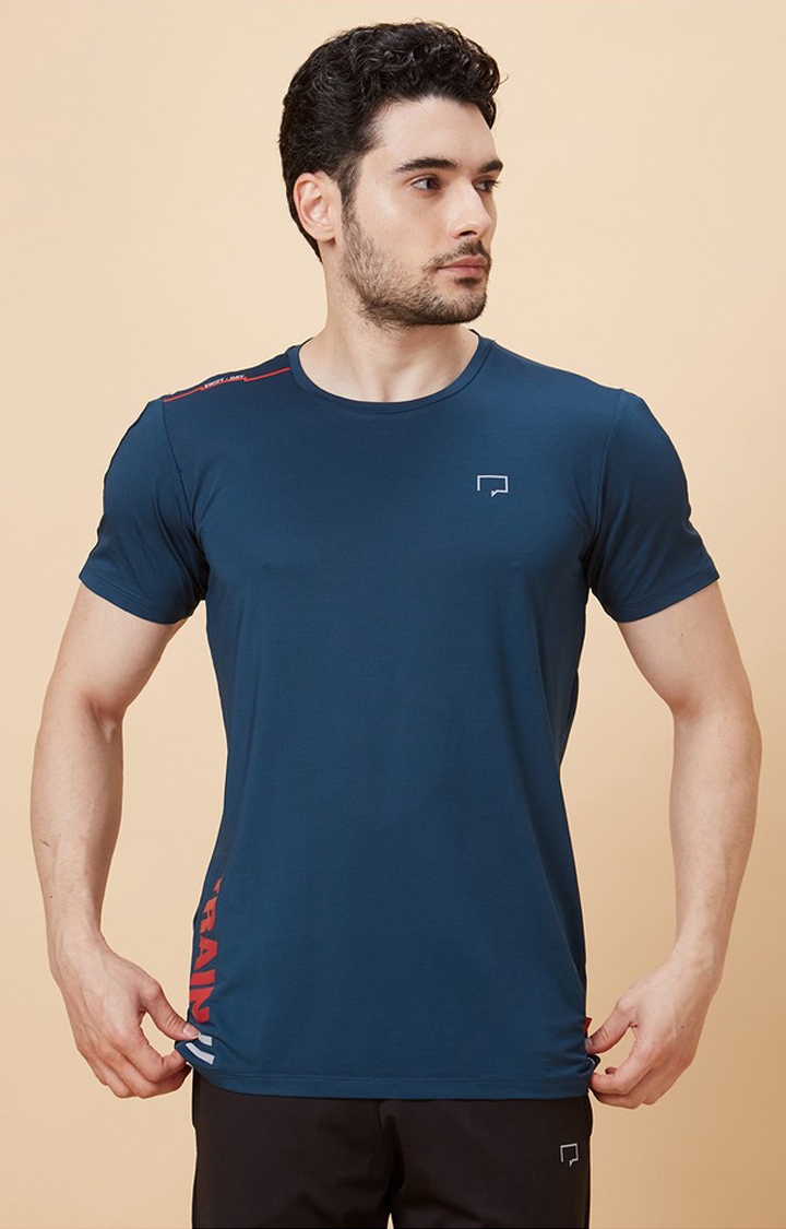 Men's Casual Teal Dry Activewear T-Shirts