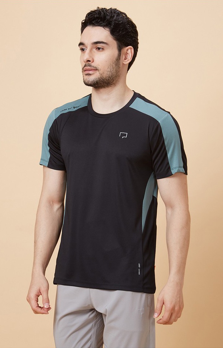 Men's Air Vent Black Activewear T-Shirts