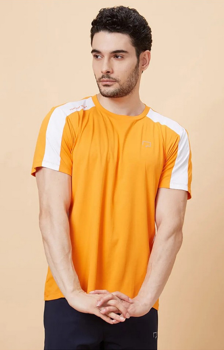 Men's Air Vent Orange Activewear T-Shirts
