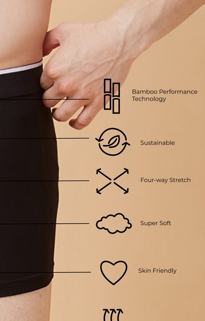 Men's Solid Bamboo Innerwear Black