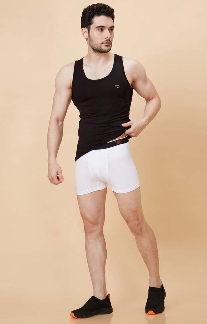 Men's Solid Bamboo Innerwear White
