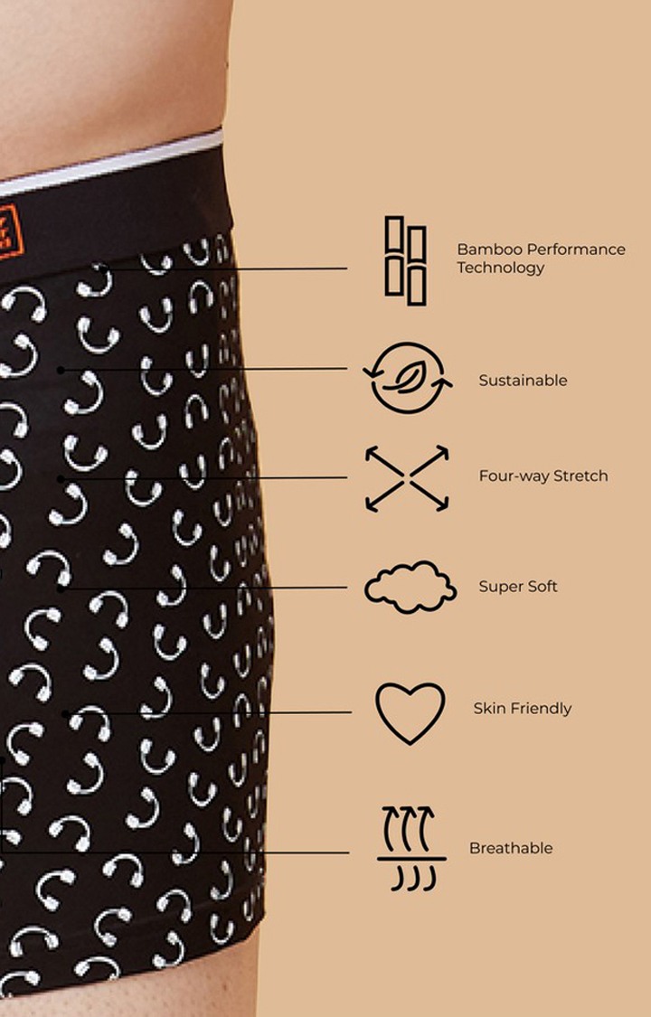 Men's Printed Bamboo Innerwear Black