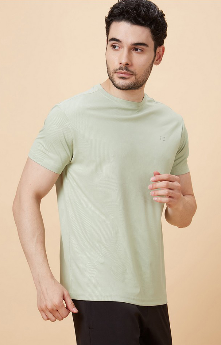 Men's Light Green Activewear T-Shirt