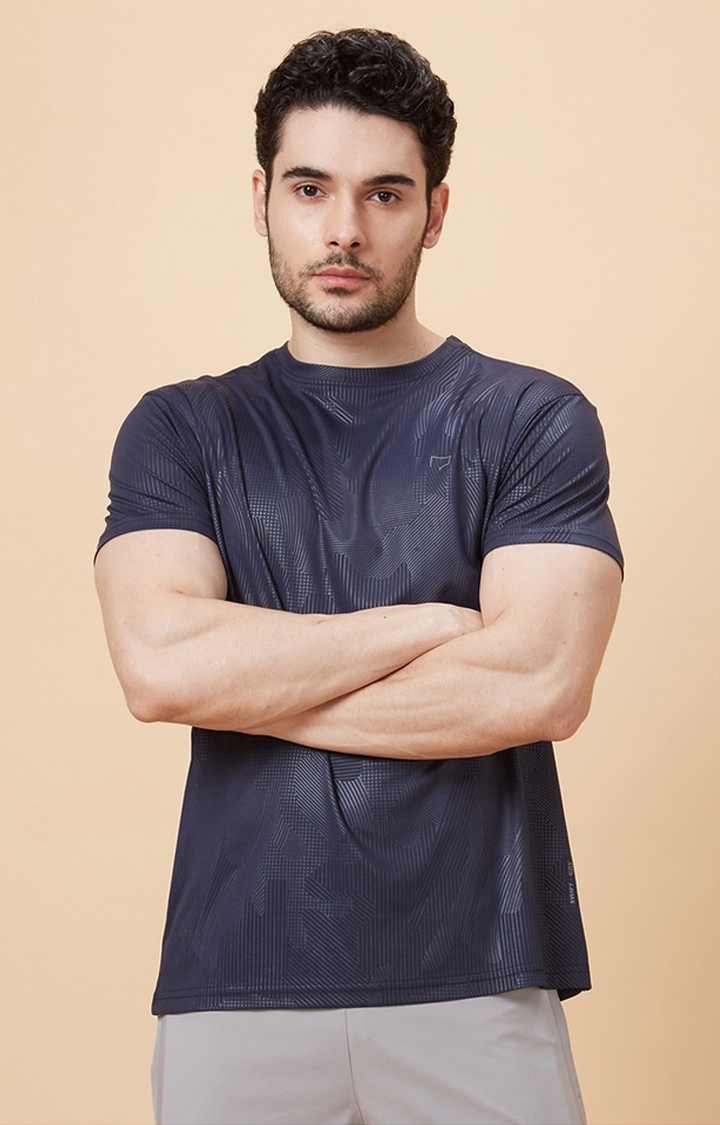 Men's Casual Navy Blue Dry Activewear T-Shirts