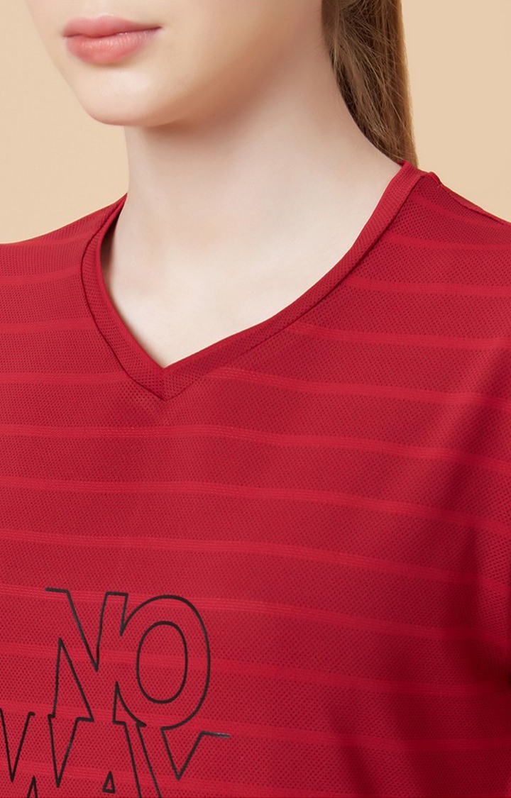 Women's Active Fashion Maroon Activewear T-Shirts