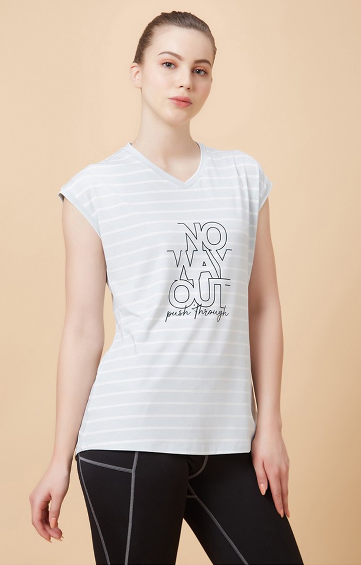 Women's Active Fashion White Regular T-Shirts