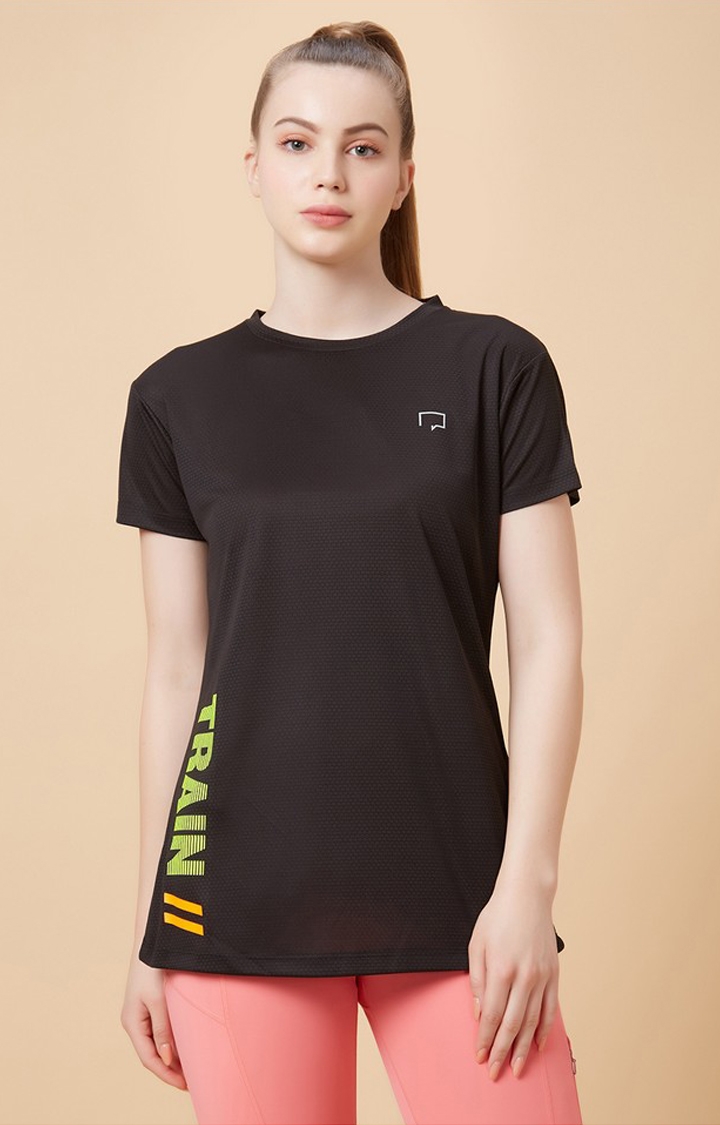 roar for good | Women's Rapid Dry Black Activewear T-Shirts 0