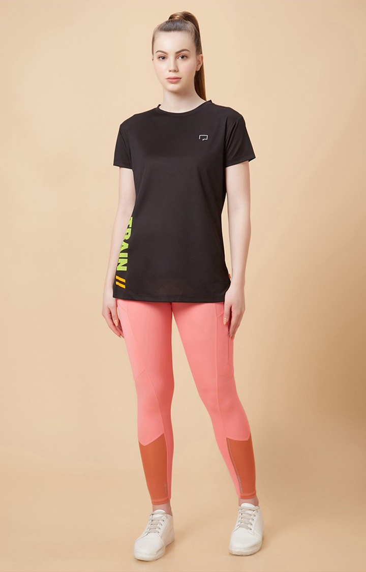 roar for good | Women's Rapid Dry Black Activewear T-Shirts 1