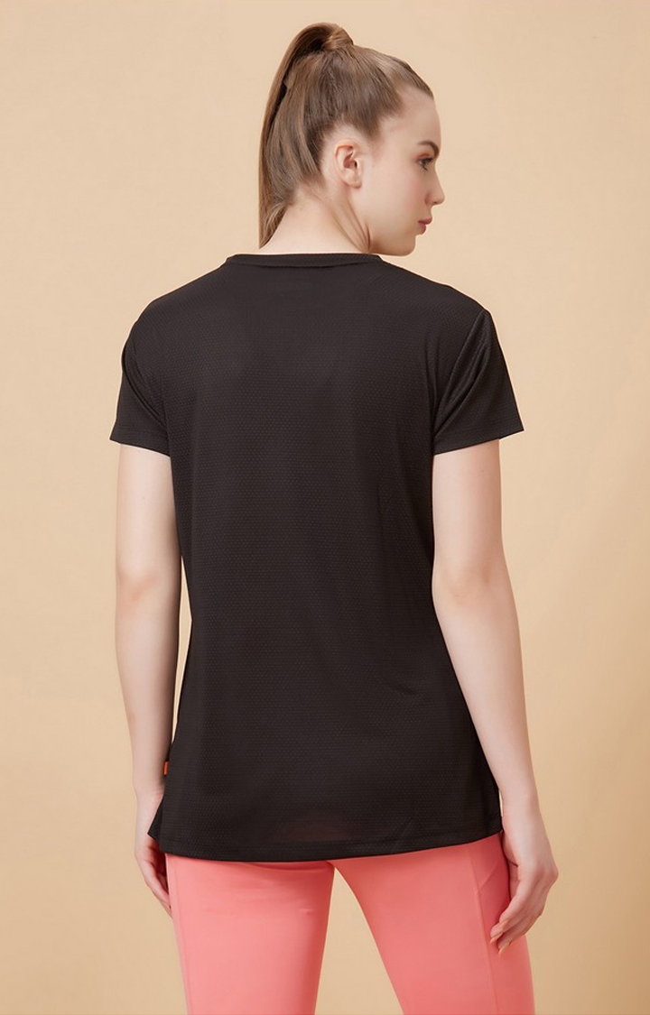 roar for good | Women's Rapid Dry Black Activewear T-Shirts 4