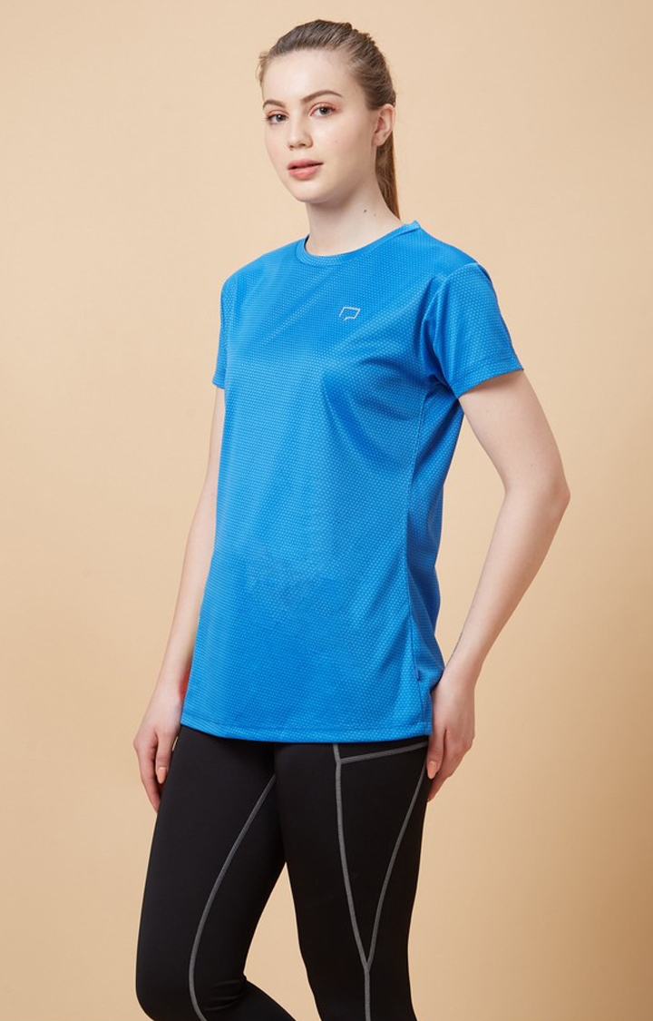 Women's Rapid Dry Blue Activewear T-Shirts