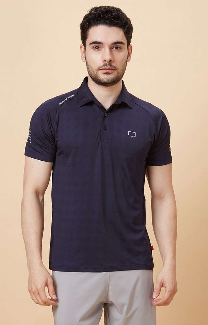 Men's Rapid Dry Navy Blue Polo Tshirt