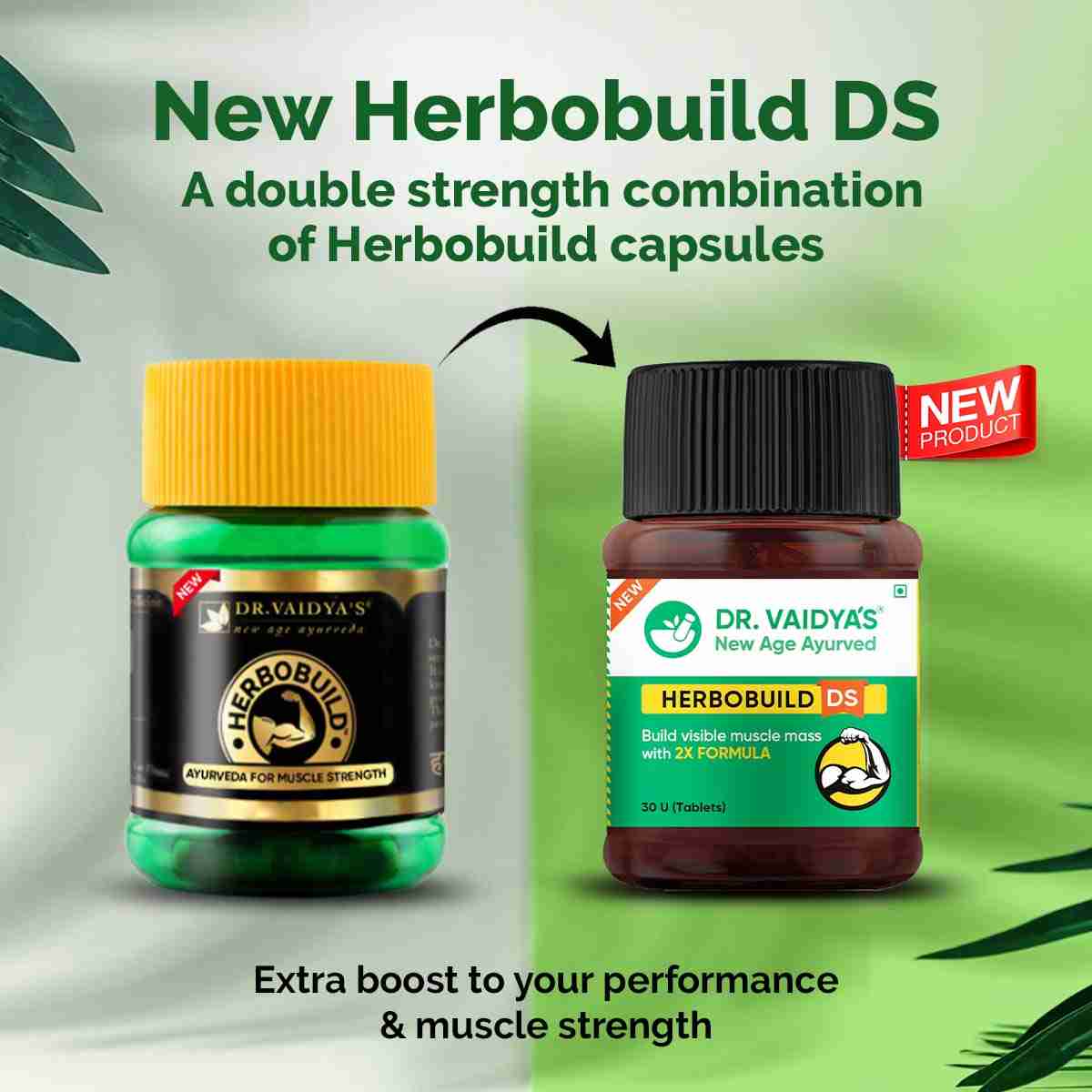 Dr Vaidya's Herbobuild DS( Double strength ) -30 Capsules - Pack Of 2