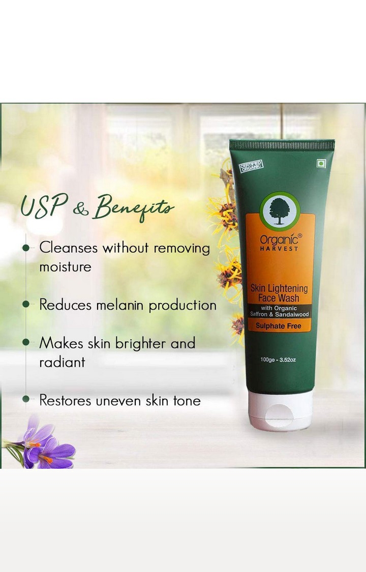 Organic Harvest | Organic Harvest Face Wash - Skin Lightening (Sulphate Free), 100gm 1
