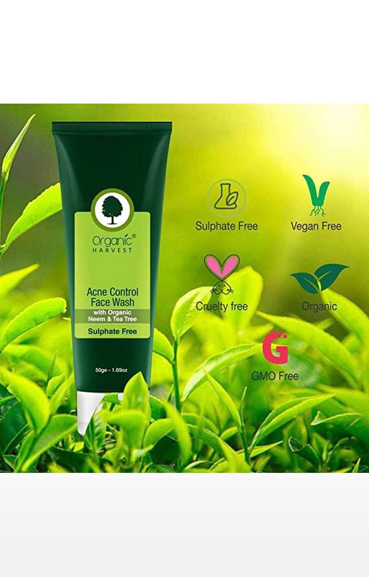 Organic Harvest | Acne Control Sulphate Free Face Wash - 50 gm 4
